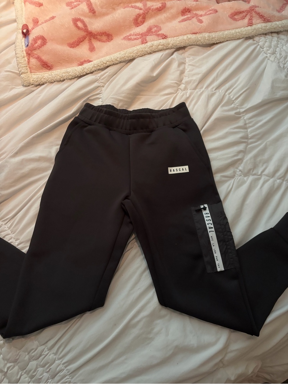 Kids Black Rascal track pants